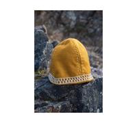 Wikinger Kappe aus Wolle mit Stickerei Senfgelb - S/M