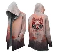 Wikinger Kapuzenpulli Herren Mittellang Frühling Herbst Strickjacke Cosplay Kostüm Mit Kapuze 3D Gedruckt Cooler Mantel Biker Jacke Sweatshirt Sweatjacke Freizeitjacke Motorradjacke Schwarz 3xl 5xl s