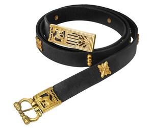 Wikinger Ledergürtel Waräger mit Drachenmotiven aus Messing - Outlet