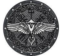 Wikinger Rabe Runen Aufnäher Odins Krieger Patches zum Aufbügeln Krähe VIkings Aufbügler Wikingerkostüm | Wikingerdeko Bügelbild Abzeichen | 75x75mm