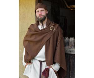 Wikinger Rechteckmantel, Decke, Diamantköper, Wolle, braun, „Bente“