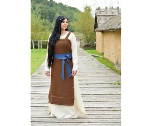 Wikinger Schürzenkleid Diamantköper, braun, „Annik“ L