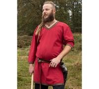Wikinger Tunika aus Baumwolle, dunkelrot S