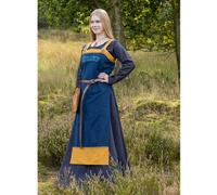 Wikinger Überkleid mit Stickerei im Jellingstil Blau / Gelb S
