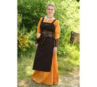 Battle-Merchant Mittelalter Überkleid Tinna Trägerkleid für Damen | Kleid Schürze mit Schnürung ärmellos Baumwolle Kostüm | LARP Wikinger Tinna (S/M, Braun)