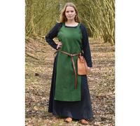 Battle-Merchant Mittelalter Überkleid Tinna Trägerkleid für Damen | Kleid Schürze mit Schnürung ärmellos Baumwolle Kostüm | LARP Wikinger Tinna (as3, Alpha, l, x_l, Regular, Regular, Grün)