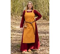 Battle-Merchant Mittelalter Überkleid Tinna Trägerkleid für Damen | Kleid Schürze mit Schnürung ärmellos Baumwolle Kostüm | LARP Wikinger Tinna (S/M, Senfgelb)