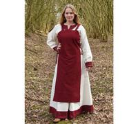 Battle-Merchant Mittelalter Überkleid Tinna Trägerkleid für Damen | Kleid Schürze mit Schnürung ärmellos Baumwolle Kostüm | LARP Wikinger Tinna (as3, Alpha, s, m, Regular, Regular, Weinrot)
