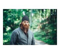 Wikingerkappe aus Wolle Grau "Ari" S/M