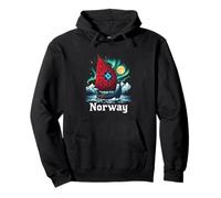 Wikingerschiff mit Aurora und Bergen Pullover Hoodie