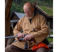 Wikingertunika mit Stickerei Honigbraun ""Erwin"" S