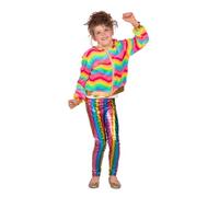 WILBERS & WILBERS 3805 - Regenbogen Jacke für Kinder, bequemer Webpelz, Partyjacke für Karneval