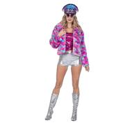 WILBERS & WILBERS 4041 - Kurze Felljacke für Damen, mit Taschen, aus Kunstfell, für Karneval, Festivals, Alltag