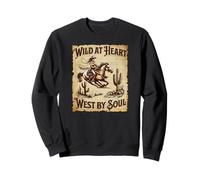 Wild at Heart West by Soul Cowgirl Western Lustige Grafik Sweatshirt