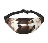 Wild Bear Bauchtasche für Damen und Herren, modische Hüfttasche, Umhängetasche, Geldbörse, Hüfttasche mit verstellbarem Riemen, wasserdichte Brusttasche für Reisen, Wandern, Sport, Schwarz,