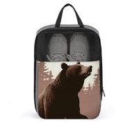 Wild Bear Schuhbeutel, Reise-Schuh-Organizer, wasserabweisend, mit Reißverschluss, Sneaker, Staubbeutel, grau, Einheitsgröße, modern, grau, Einheitsgröße, Modern