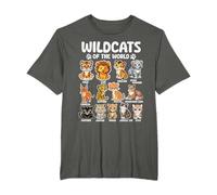 Wild Cats Of The World Shirt für Damen und Herren, niedlicher Tierliebhaber T-Shirt