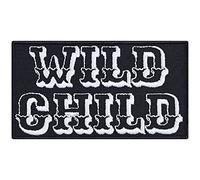 WILD CHILD Aufnäher zum annähen/aufbügeln | Lady Biker girl Aufbügler Bad Girl Patch/Bügelbilder | Geschenk für Männer/Frauen Applikation für Jacke/Boots/Jeans/Tasche | 90x50mm