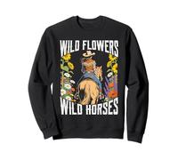 Wild Flowers Wild Horses Western Cowgirl Country Sweatshirt