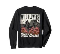 Wild Horses Wildflowers Cowgirl Country Western Rodeos Sweatshirt