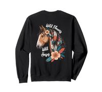 Wild Horses Wildflowers Cowgirl Country Western Rodeos Sweatshirt