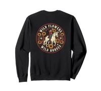 Wild Horses Wildflowers Cowgirl Country Western Rodeos Sweatshirt