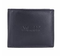 WILD THINGS ONLY !!! Echtleder-Geldbörse für Herren, mit Druckknopfverschluss, Schwarz