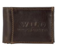 WILD THINGS ONLY !!! Herren Mini-Geldbörse mit RFID-Schutz Kleiner Echt-Leder Geldbeutel (Braun)