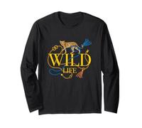 Wild Tiger Life T-Shirt, Rich Tiger Fashion Graphic Design Langarmshirt