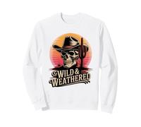 Wild & Weathered Cowboy Skull Kaktus Kakteen Country Western Sweatshirt