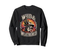 Wild & Weathered Cowboy Skull Kaktus Kakteen Country Western Sweatshirt