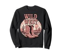 Wild West Cowboystiefel Desert Sunset Retro Aesthetic Sweatshirt