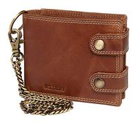 Wildery® Geldbeutel mit Kette I Biker Geldbörse mit Kette Herren I Geldtasche mit RFID Schutz I Portemonnaie mit Sicherheitskette im Querformat /#Vintage Chain WI109 (Crunch)