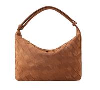 Wildleder Handtasche für Damen, Leder gewebte Tasche, kleine Clutch, Wildleder-Handtasche, Unterarm-Geldbörse, Top-Griff Handtasche, Braun