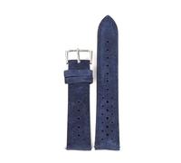 Wildleder-Leder-Uhrband 18-24mm Ersatz Armband Uhrengurt, Blau, 24mm