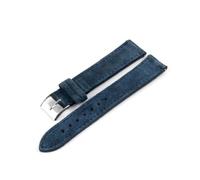 Wildleder-Leder-Uhren-Band 18-22mm Leder Ersatzarmband, Blau, 18mm