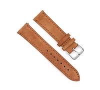 Wildlederarmband 18mm - 24mm Handgefertigtes Uhrenarmband mit Schnellverschluss für Herrenuhrenersatz, Braun, 22mm