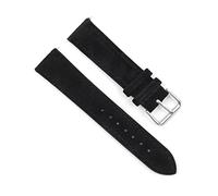 Wildlederarmband 18mm - 24mm Handgefertigtes Uhrenarmband mit Schnellverschluss für Herrenuhrenersatz, Schwarz, 19mm