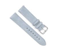 Wildlederarmband 18mm - 24mm Handgefertigtes Uhrenarmband mit Schnellverschluss für Herrenuhrenersatz, Hellblau, 20mm