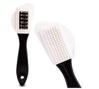 Wildlederbürste für Wildleder & Nubuk - Schuhbürste mit Messing- und Nylonborsten, 4-seitige Bürste zur Reinigung von Suede & Rauleder SULPO 1 Stück