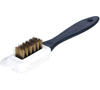 Wildlederbürste, Stiefelbürste, 1 Stück, Schuhreinigungsbürste, 4-seitiger multifunktionaler Nubuk- und Wildlederreiniger, Messingborsten, Wildleder-Nubukleder, Schuhstiefel-Reinigungsbürste