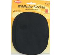 Wildlederflicken 2er Pack oval dunkelblau