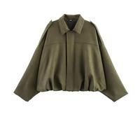 Wildlederjacke Damen Kurz : Oversized Bomberjacke aus weichem Kunstwildleder mit Fleece-Futter, Streetwear Winterjacke für Herbst Übergangszeit, Kurze Lederjacke im Casual Look