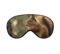 Wildlife Eichhörnchen-Schlafmaske, weich, bequem, Augenmaske mit verstellbarem Riemen, Augenabdeckung, Augenschatten für Männer und Frauen, Arbeit, Reisen