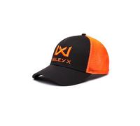 Wiley X │ WX Trucker Cap | Grau Baumwolle Signalorange Mesh | Männer Verstellbar Leichte Atmungsaktiv Flexfit 6-Panel-Kappe | Sonnenmütze | Airsoft Sport Outdoor