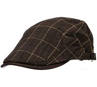 Wilhelm Sell® Klassische Flatcap im traditionellen Look - Schiebermütze mit Schnalle (01 Stück - Braun/Schwarz Kariert)