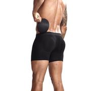 WiLLab Gepolsterte Enhancer-Boxershorts für Herren, Po-Push-Up-Pad-Unterwäsche für Herren, Body-Shapewear mit herausnehmbarem Polster (A,XXL)