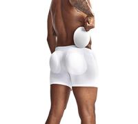 WiLLab Gepolsterte Enhancer-Boxershorts für Herren, Po-Push-Up-Pad-Unterwäsche für Herren, Body-Shapewear mit herausnehmbarem Polster (B,L)