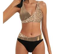 WILLBEST Bademantel Damen Baumwolle Unterhose Damen Bikini Weiss Tunika Badeanzug mit Bein Dessous sexy Set Plus Size bademode Bikini Hose schwarz Wetlook high Waist unterwäsche