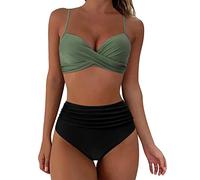 WILLBEST Bikini Oberteil mit bügel 80d Badeanzug Damen große Oberweite Cup e Badeanzug Damen mit Cups große größen rot Tanga sexy Tankini Oberteil einzeln schwarz Thong